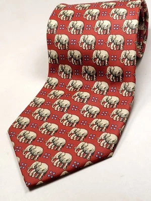 Corbata corta elefante Jim Thompson hecha en TAILANDIA 100 % seda para hombre 56" NUEVA Foto 1 de 3