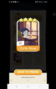 Monopoly Go Cards Cafe Glow - Picture 1 of 1