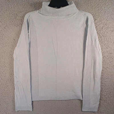 Suéter Merona para mujer gris claro talla grande manga larga cuello alto suave elástico Foto 1 de 4