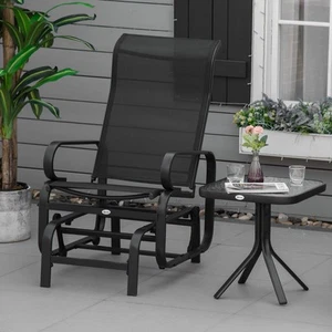 Outsunny Patio Glider Swing Chair Seat Lounger Porch Rocker Outdoor Sling Fabric - Picture 1 of 67