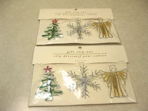Pier 1 Clip-Ons de Regalo Alambre de Metal y Cuentas - Árbol de Navidad Copo de Nieve y Ángel Nuevo en Paquete - Imagen 1 de 5