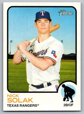 2022 Topps Heritage Nick Solak Texas Rangers #183 - Image 1 of 2