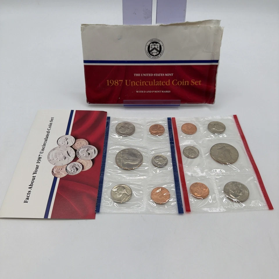1987 P&D Mint Set with 12 Uncirculated US Coins & Envelope OGP - Image 1 of 1
