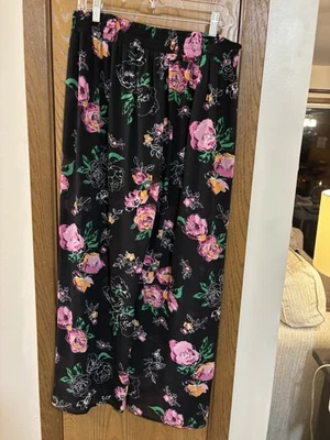 Torrid цветочный шифона стороны разрез широкие брюки черный цветочный размер 00 (10) - Изображение 1 из 4