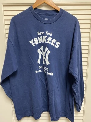 New York Yankees Long Sleeve Shirt 2XL Blue MLB VF Imagewear 2007 Graphic Tee  - Image 1 of 4