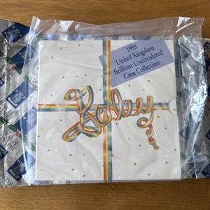 Royal Mint 1993 United Kingdom Baby Uncirculated Coin Set - Rare SEALED WRAPPING - Picture 1 of 2