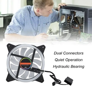 3x RGB Case Fans 16 Million Colors 120mm Hydraulic Bearing 12V Dual Connecto SAL - Afbeelding 1 van 22