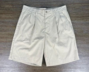 Ashworth Pleated Golf Shorts Mens 33W Beige 9” Inseam Performance - Picture 1 of 8