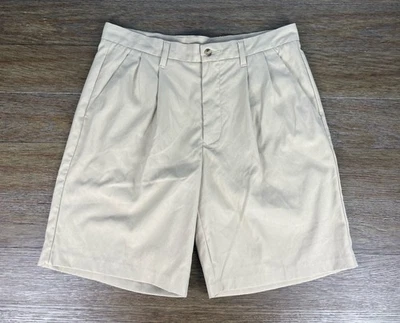 Pantalones Cortos de Golf Ashworth Plisados Para Hombre 33W Beige 9” Entrepierna Rendimiento Foto 1 de 4