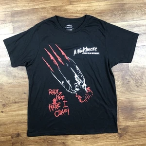 T-shirt Nightmare On Elm Street uomo taglia L nera font rosso nuova senza etichette - Foto 1 di 7