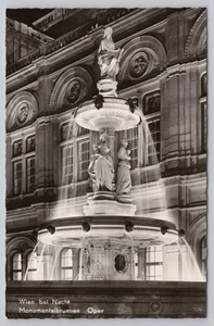 AK RPPC Monumentalbrunnen Oper Nacht Wien Österreich - Bild 1 von 2