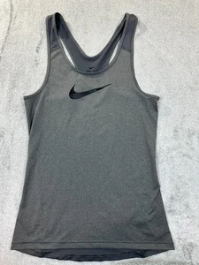 Camiseta sin mangas Nike Dri-FIT para mujer espalda deportiva gris gimnasio camisa M - Imagen 1 de 8