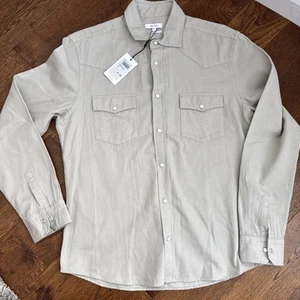 Camisa Reiss BNWT Para Hombre Talla L Verde/Beige Bairstow Sage - Imagen 1 de 3