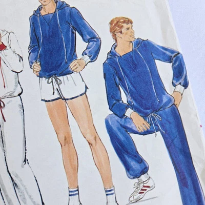 Butterick 5872 Hombres Traje de Pista Patrón Pecho 40 Sudadera con Capucha Pantalones Cortos de Pista Foto 1 de 4