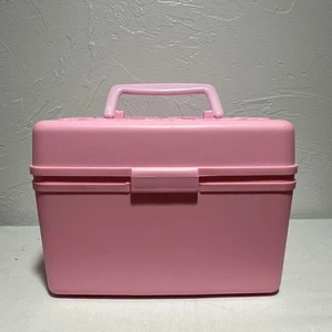 Toy Make Up Vanity Beauty Cosmetic Pink Case 7" x 5.5" Hong Kong Vintage - Picture 1 of 12