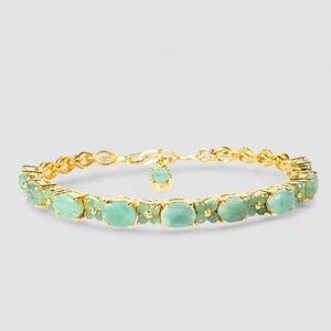 Certified Natural Columbian Emerald Bracelets 925 Sterling Silver Fine Jewelry - Picture 1 of 12