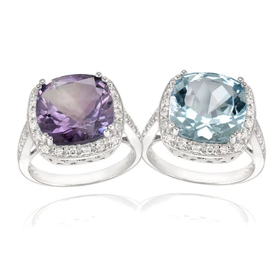 925 Silver Amethyst or Blue Topaz Cocktail Ring - Image 1 of 2