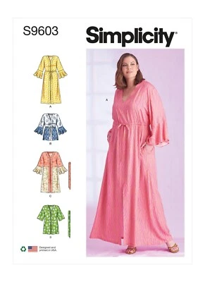 SIMPLICITY 9603 Misses CAFTAN & WRAP Pattern Sizes 18W-24W & 26W-32W PLUS SIZE - Image 1 of 4