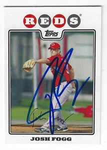 JOSH FOGG CINCINNATI REDS SIGNED CARD PIRATES CHICAGO WHITE SOX COLORADO ROCKIES - Picture 1 of 1