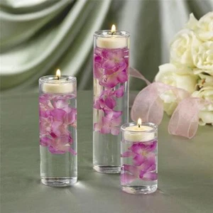 3pc Set 1 3/4" Glass Cylinders Tea Light Holders Party or Home Decor 3" 4" & 5" - Picture 1 of 4