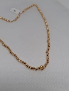 18K Yellow Gold Hollow Balls Beads Chain Necklace 18" 3mm Lightweight NEW AU750 - Picture 1 of 11