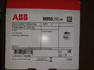 ABB 2CCL564110E0134 FI/LS Schalter FS403M - C13/0.03 Neu in OVP SMISSLINE TP - Bild 1 von 2