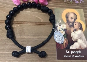 Saint Joseph Paracord Rosary Bracelet | Men/Women Catholic rosary handmade - Picture 1 of 4