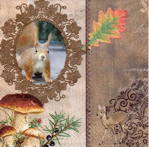 4 servilletas servilletas con motivo tecnología de servilletas decoupage ardillas (1176) - Imagen 1 de 1