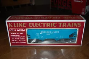 K-Line O 027 K-62502 Owens Illinois Wood Chip Classic Hopper Car 62502 Exc/Box - Picture 1 of 15