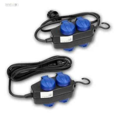 5/10m 4-fach Garten-Steckdose 230V,  Verlängerungs-Kabel Außen-Bereich Outdoor - Bild 1 von 4