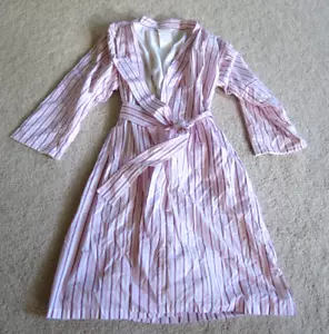 Camicia da notte Pluto Lingerie Brice rosa a righe con cravatta taglia 40 - Foto 1 di 14