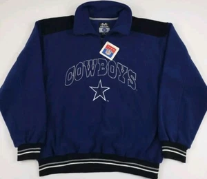 Vintage 90s Dallas Cowboys Fleece Pullover Mirage Sport Deadstock NWT NFL Sz XL - Picture 1 of 7