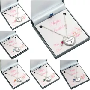 Regalo de Cumpleaños Collares para Hermana, Momia, Hija, Nanny Etc Con Piedra - Imagen 1 de 14