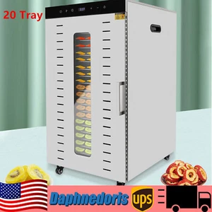 20 Fächer Lebensmittel Dörrapparat Edelstahl Fleisch Obst Gemüse Jerky Trockner Maschine - Bild 1 von 18