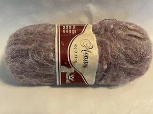 One Skein Vintage Phentex Monaco mohair Blend Yarn Plum purple fluffy 40g - Picture 1 of 1