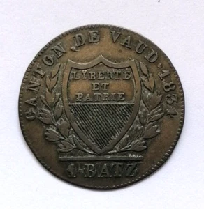 SVIZZERA CANTON VAUD 1 BATZEN - 1834 - - Foto 1 di 2