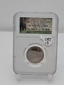 2014-S NGC Clad 25C Gt Smoky Mountains Early Release PF70 Ultra Cameo CB7-13 - Picture 1 of 4