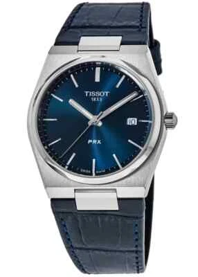 New Tissot PRX Blue Dial Leather Strap 40mm Mens Quartz Watch T137.410.16.041.00 - Image 1 of 3