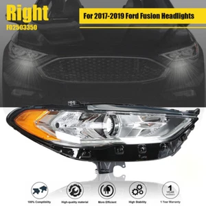 Fit For Ford Fusion 2017-2019 Halogen Headlight Headlamp Passenger Right Side - Picture 1 of 7