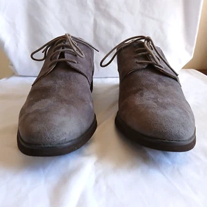 Classic Men's Oxford Suede Shoes Size EU41 Silver Color - Picture 1 of 6
