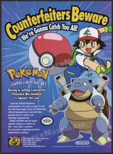 POKEMON - Pubblicità commerciale originale 2000 / avviso legale ANNUNCIO_Nintendo_Blastoise - Foto 1 di 1