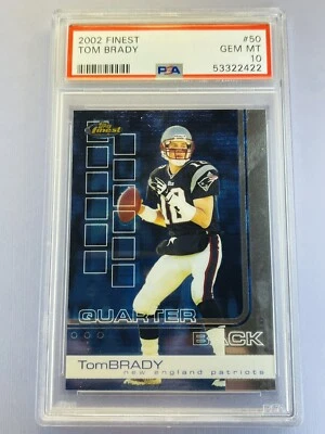 2002 Topps Finest Tom Brady PSA 10 Gem Mint Base 1st Year Finest - Image 1 of 4