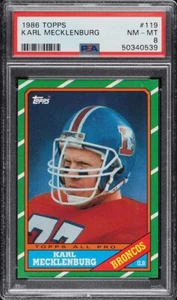 1986 Topps FB Card #119 Karl Mecklenburg ROOKIE RC PSA 8 NM-MT - Picture 1 of 2