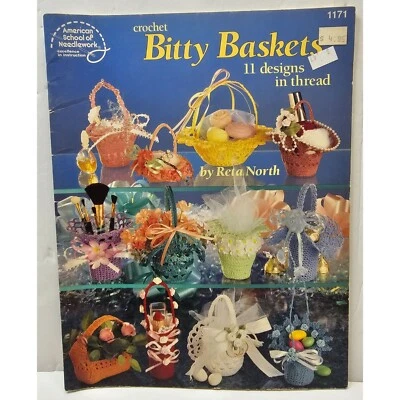Crochet Bitty Baskets Reta North American School Of Needlework 11 Designs In Thr - Image 1 of 3