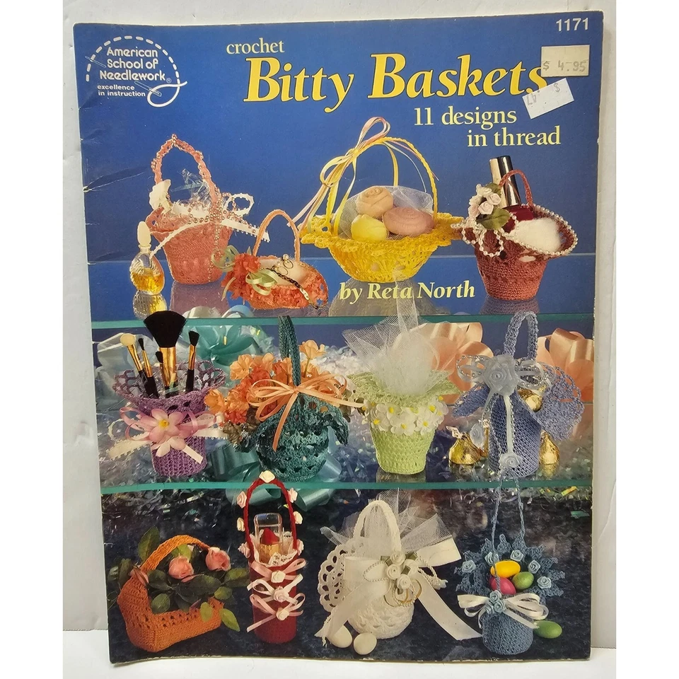Crochet Bitty Baskets Reta North American School Of Needlework 11 Designs In Thr - Image 1 of 3