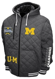 Michigan Wolverines 2023 National Champions gesteppte Kapuzenjacke - grau - Bild 1 von 2