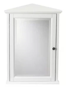 Corner Bathroom Storage Wall Cabinet Mirrored Door Organizer Shelves Toiletries - Picture 1 of 2