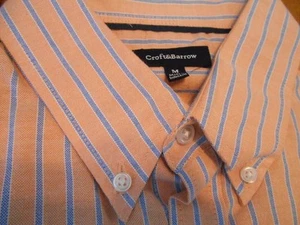 Croft & Barrow Button-Down Classic Fit Size Orange Striped Shirt SR $34 NEW - Picture 1 of 4