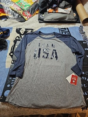 USA Olympic Team Tee Raglan T-shirt Adult Unisex Large Athletic Cut  Nwt 219 - Image 1 of 4
