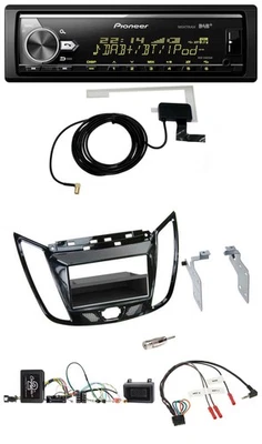 Pioneer Bluetooth DAB USB Lenkrad Autoradio für Ford C-Max Kuga Klavierlack schw - Bild 1 von 4